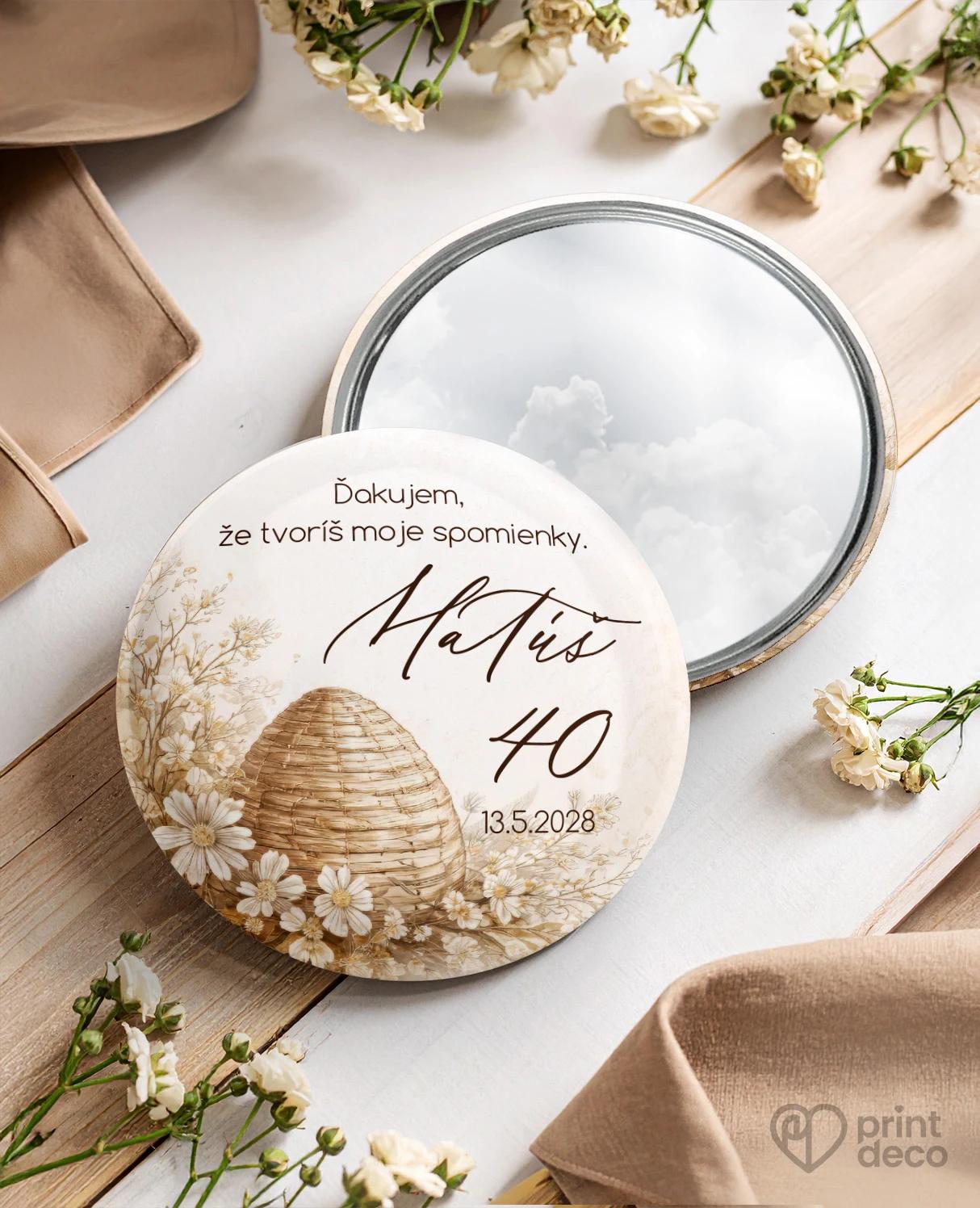 Pamätné kruhové zrkadielka z oslavy pre včelára 09