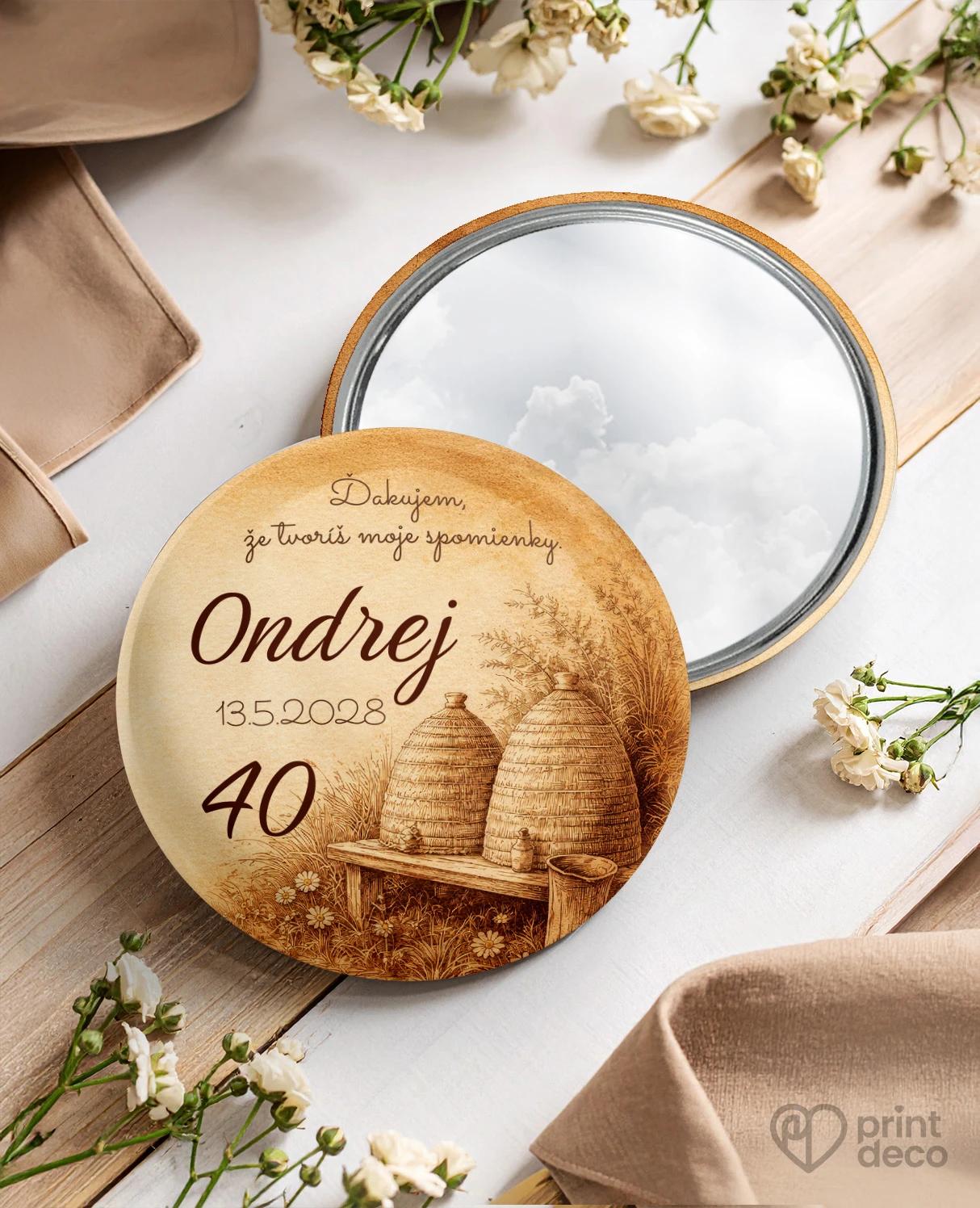 Pamätné kruhové zrkadielka z oslavy pre včelára 13