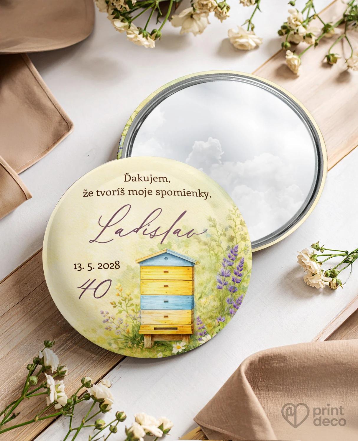 Pamätné kruhové zrkadielka z oslavy pre včelára 17