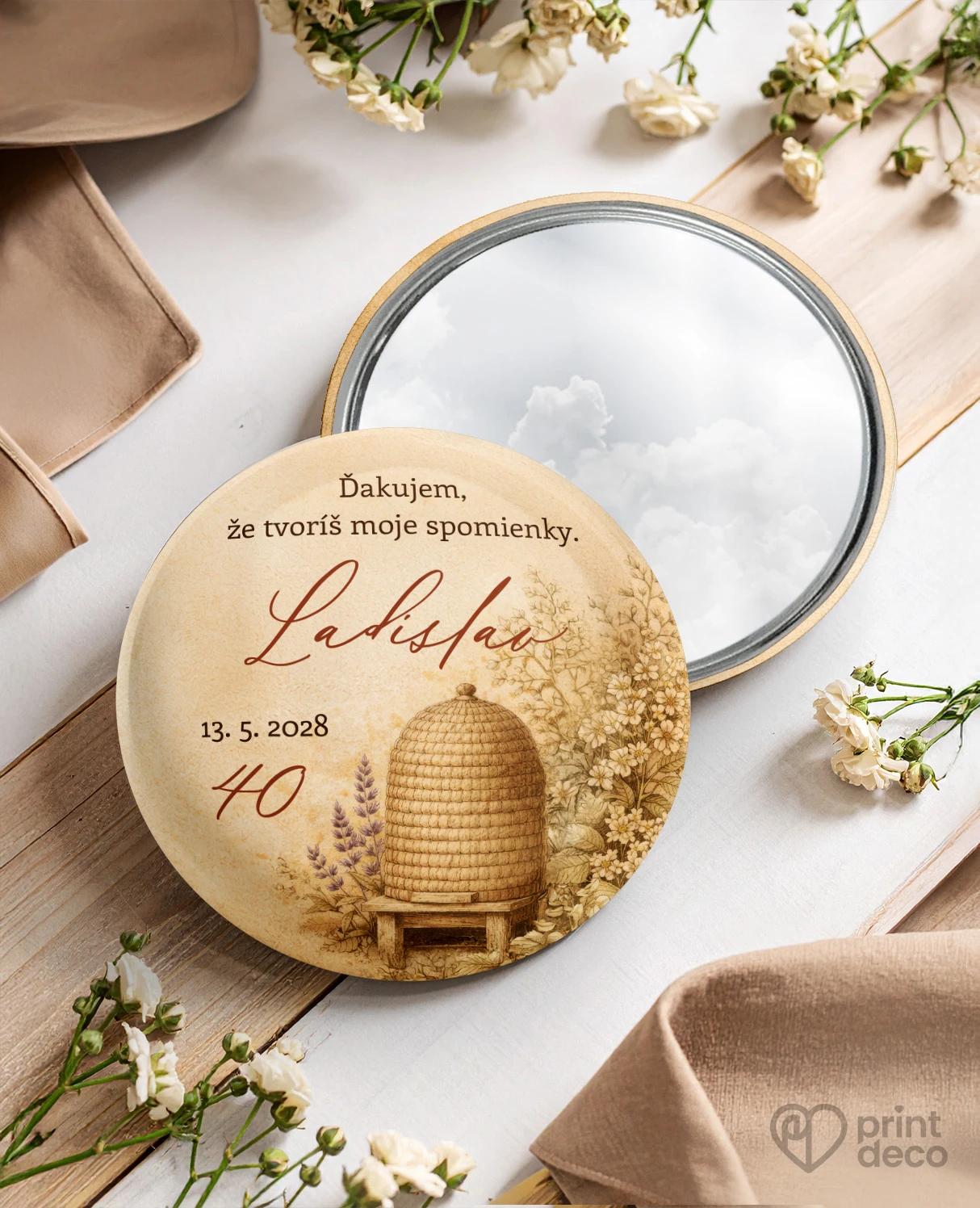 Pamätné kruhové zrkadielka z oslavy pre včelára 18