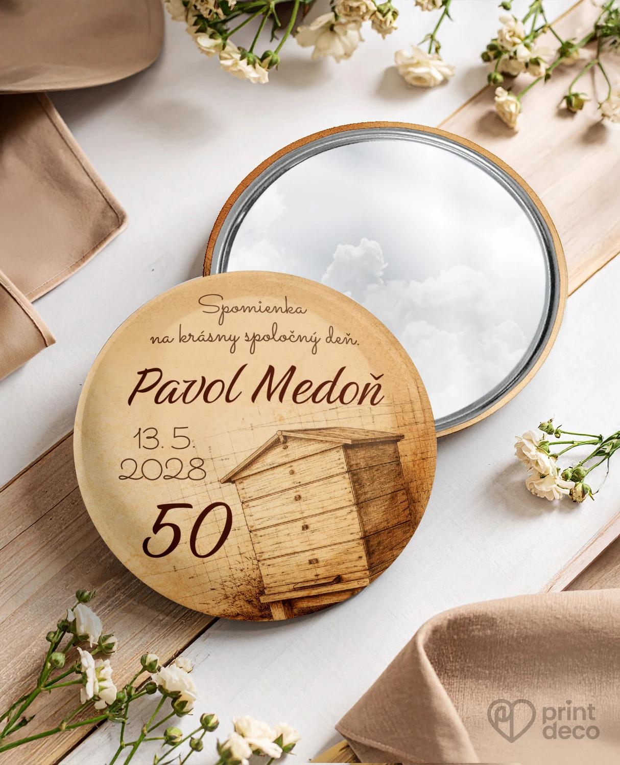 Pamätné kruhové zrkadielka z oslavy pre včelára 19