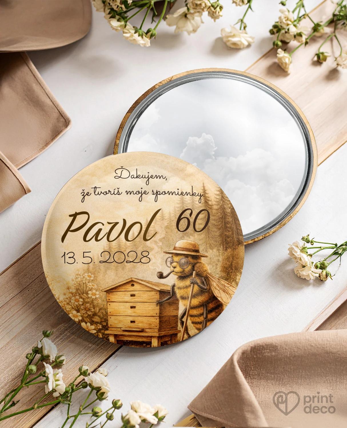Pamätné kruhové zrkadielka z oslavy pre včelára 22
