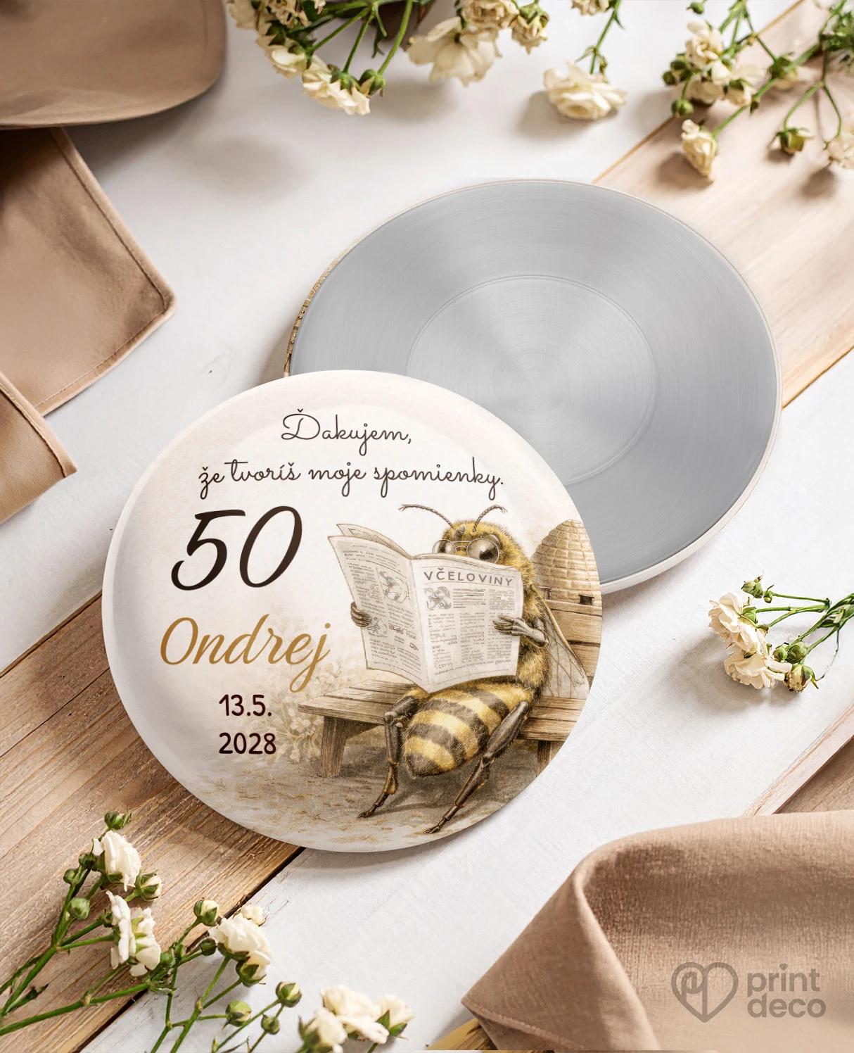 Pamätné kruhové magnetky z oslavy pre včelára 25