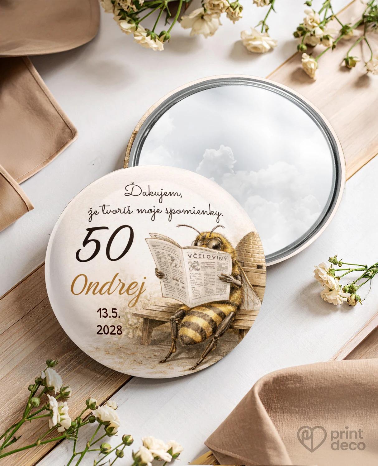 Pamätné kruhové zrkadielka z oslavy pre včelára 25