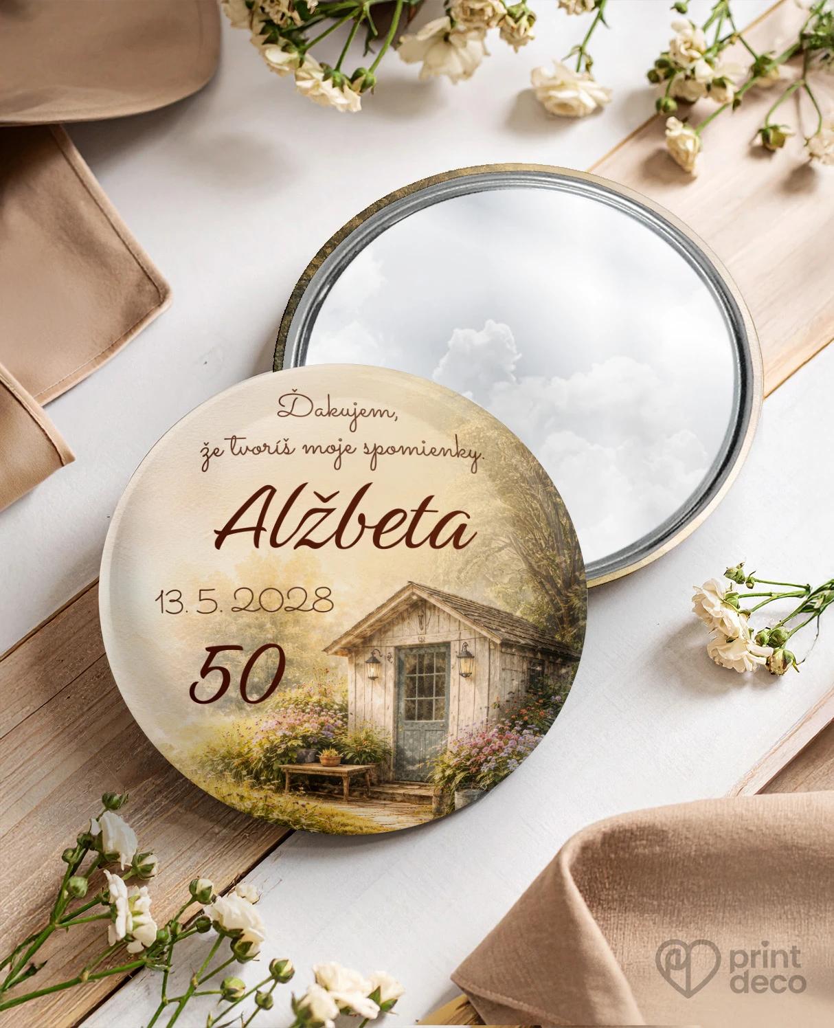 Pamätné kruhové zrkadielka z oslavy pre záhradkára 01