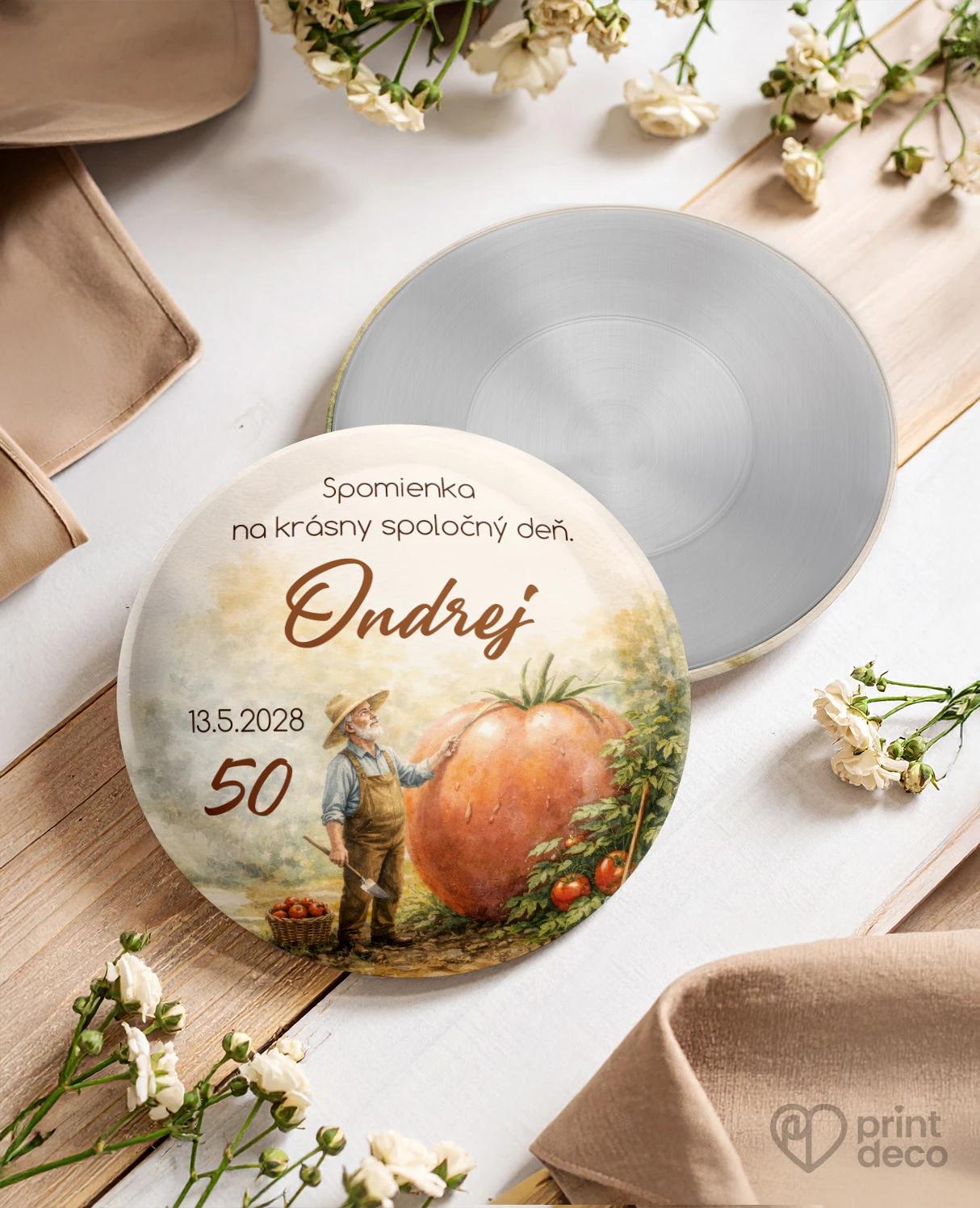 Pamätné kruhové magnetky z oslavy pre záhradkára 03