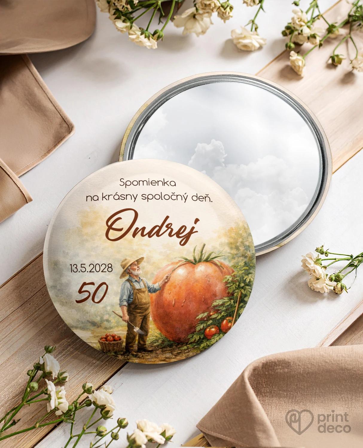 Pamätné kruhové zrkadielka z oslavy pre záhradkára 03