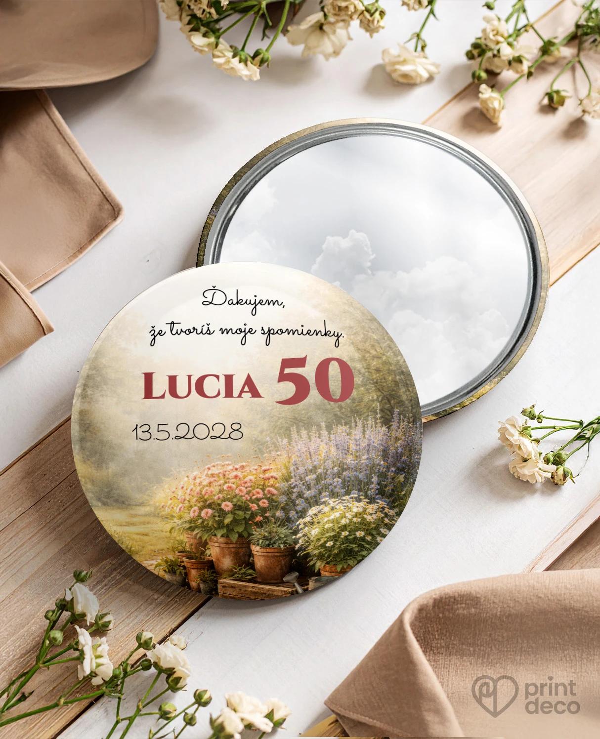 Pamätné kruhové zrkadielka z oslavy pre záhradkára 04