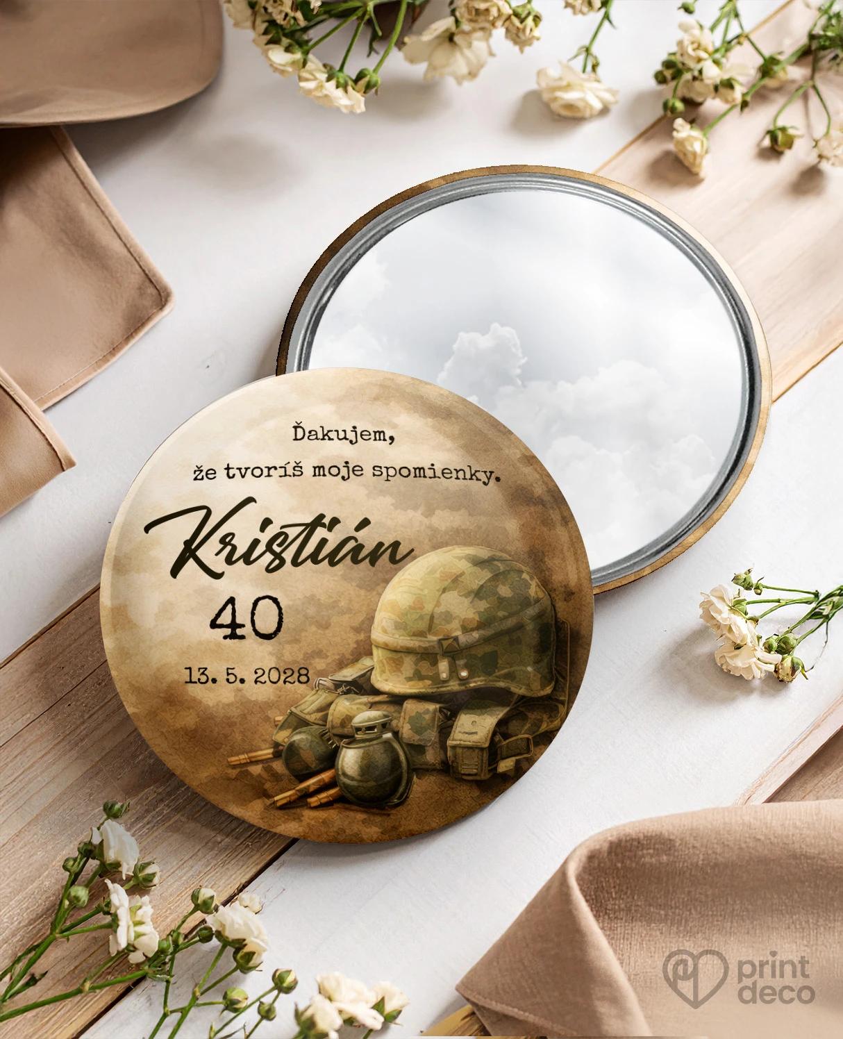 Pamätné kruhové zrkadielka z oslavy pre vojaka 01