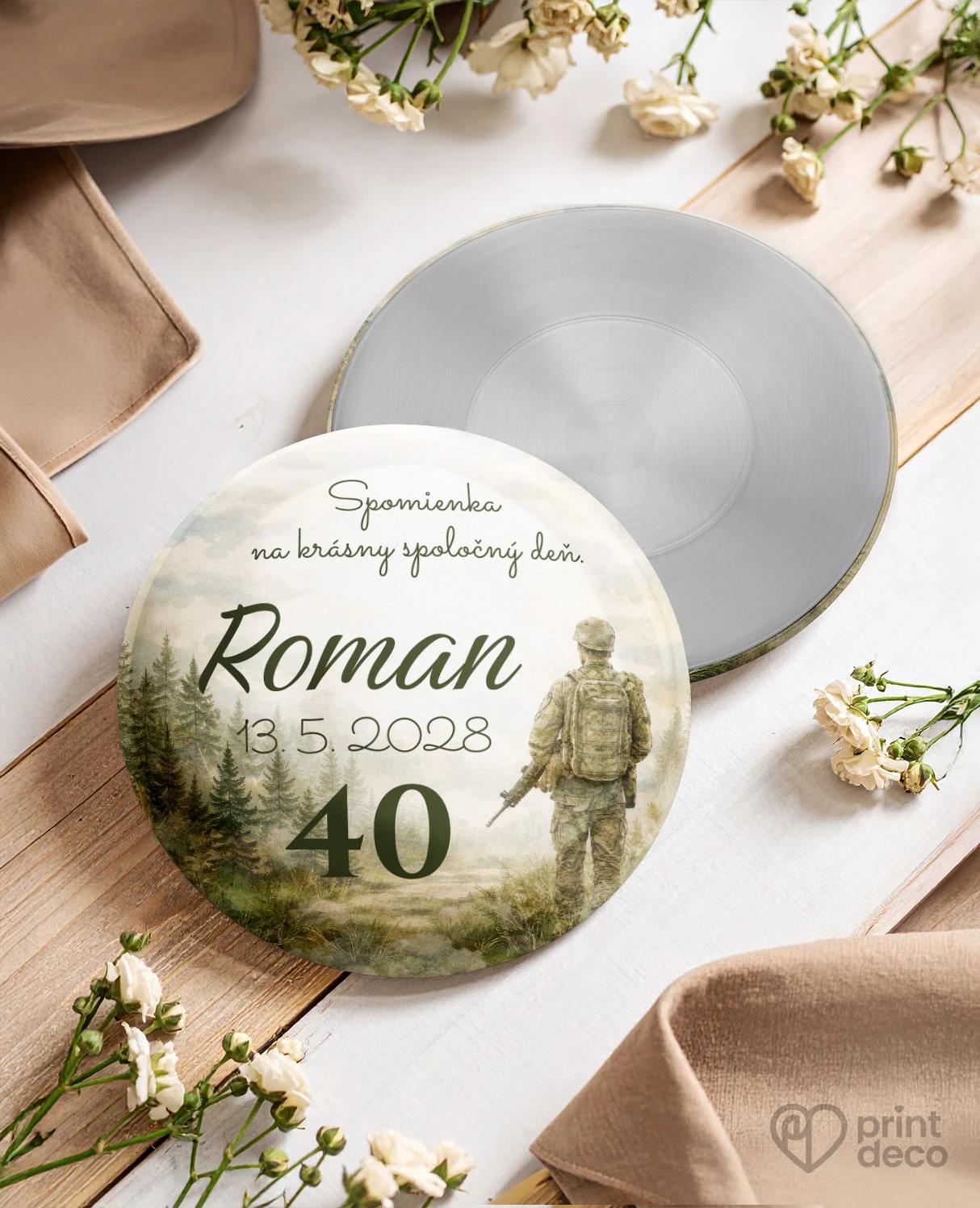 Pamätné kruhové magnetky z oslavy pre vojaka 03