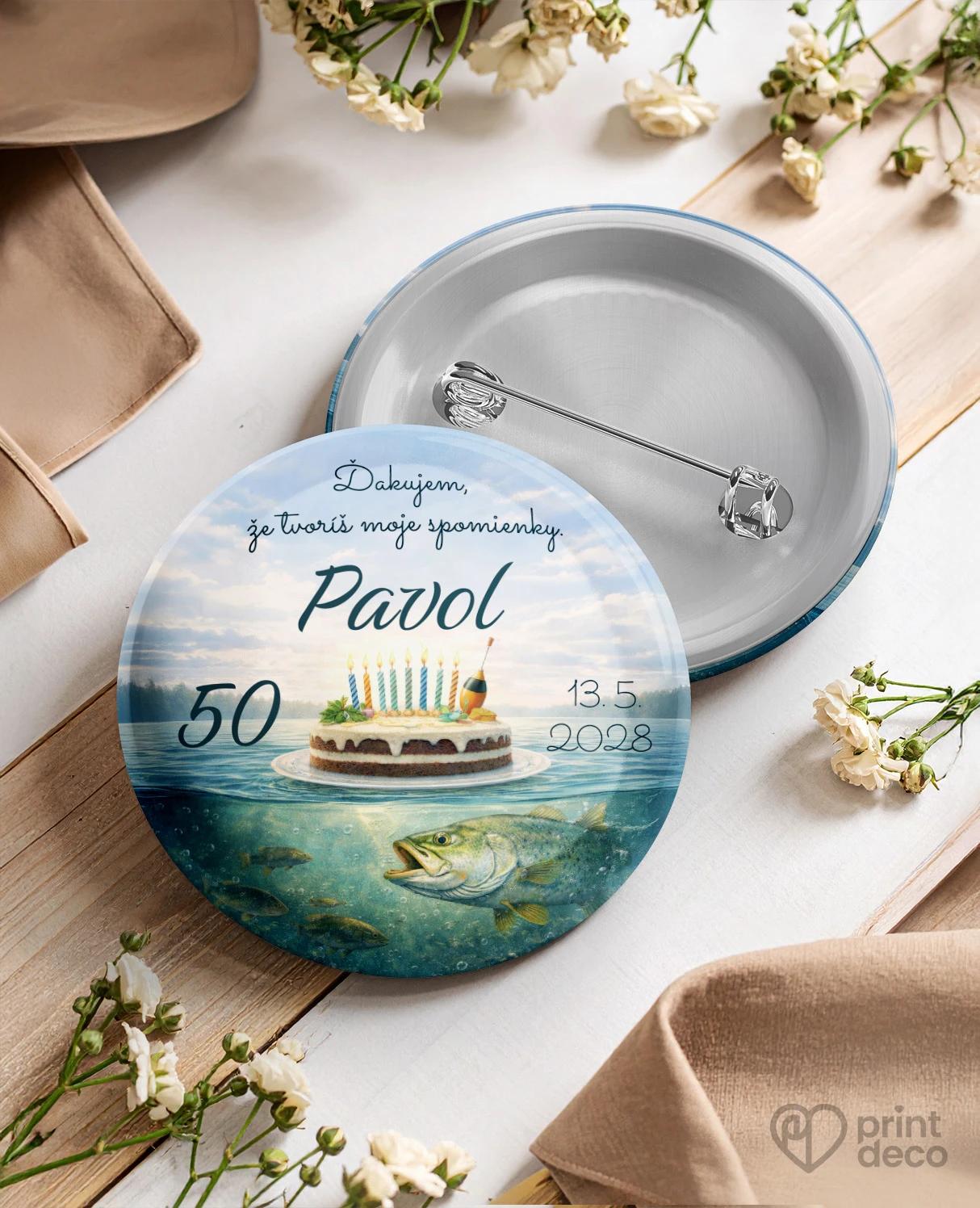 Pamätné kruhové odznaky z oslavy Rybár 10