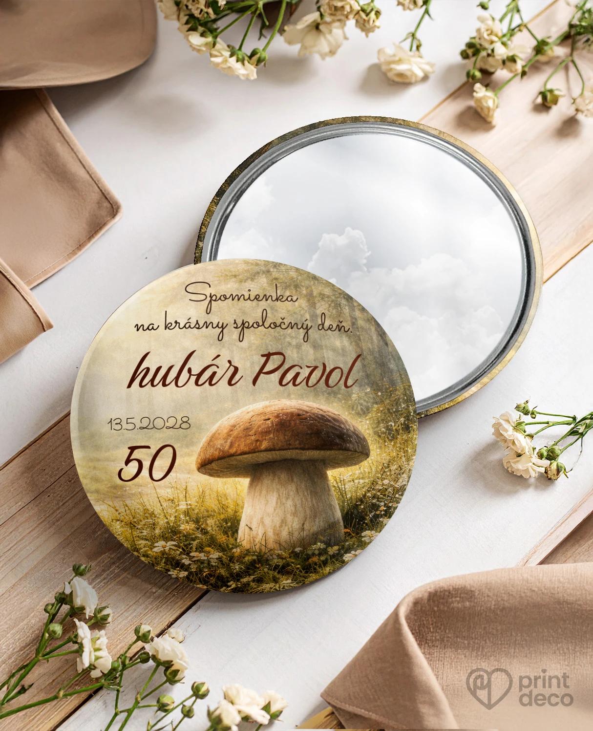 Pamätné kruhové zrkadielka z oslavy pre hubára 04