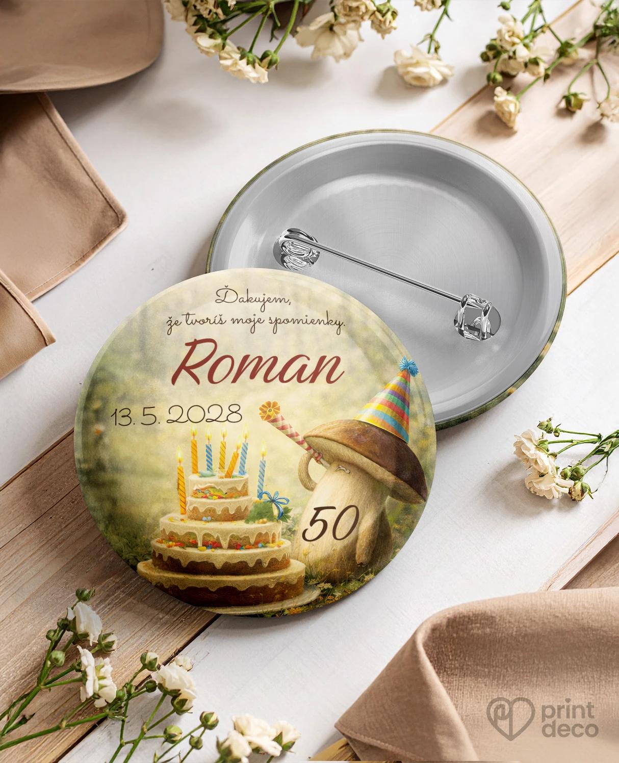 Pamätné kruhové odznaky z oslavy pre hubára 05