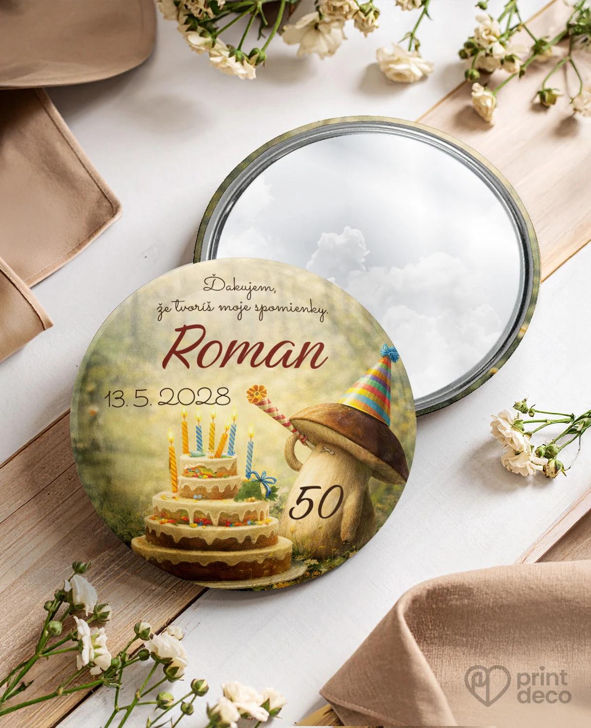 Pamätné kruhové zrkadielka z oslavy pre hubára 05