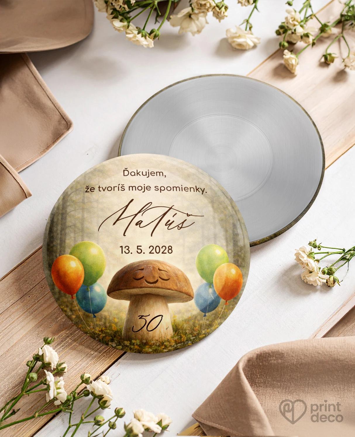 Pamätné kruhové magnetky z oslavy pre hubára 06