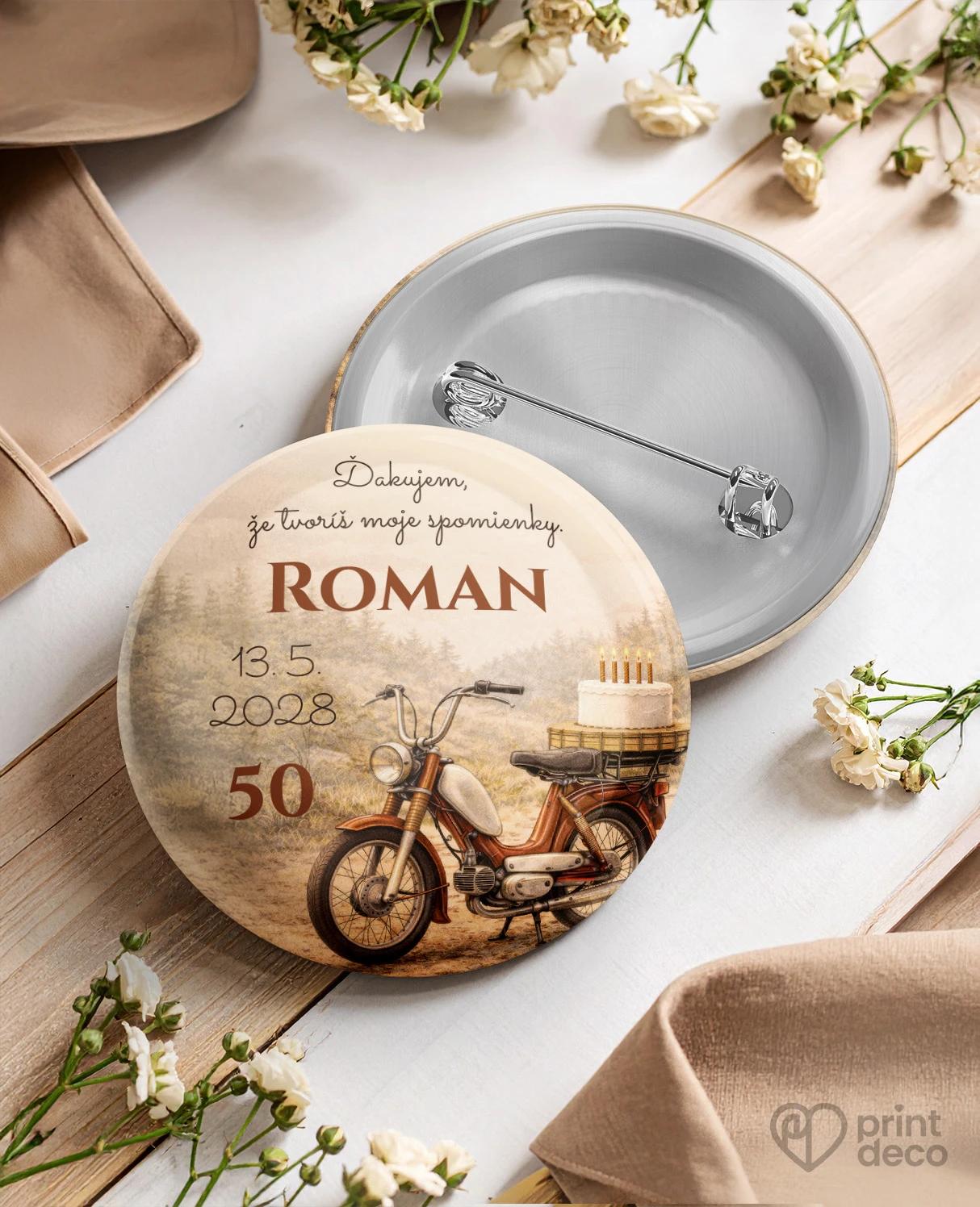 Pamätné kruhové odznaky z oslavy pre motorkára 02