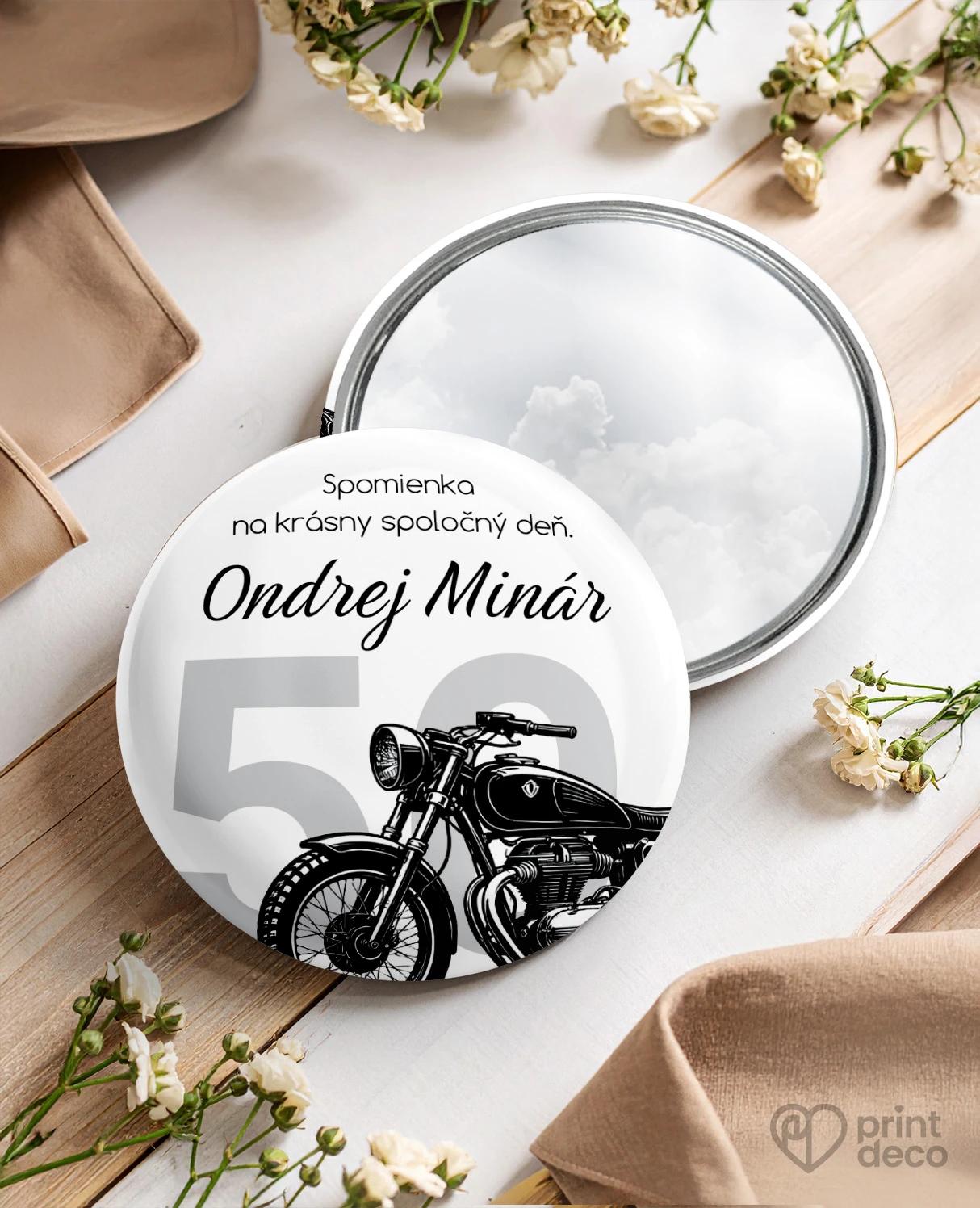 Pamätné kruhové zrkadielka z oslavy pre motorkára 03