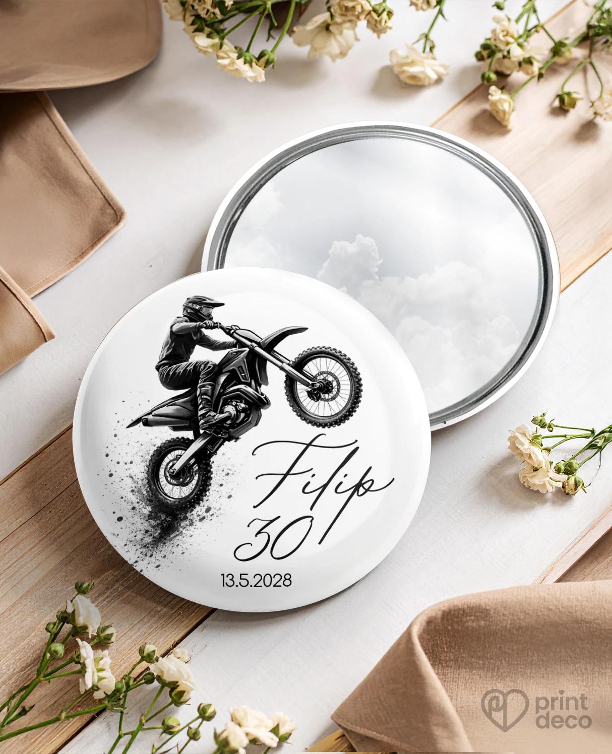 Pamätné kruhové zrkadielka z oslavy pre motorkára 04