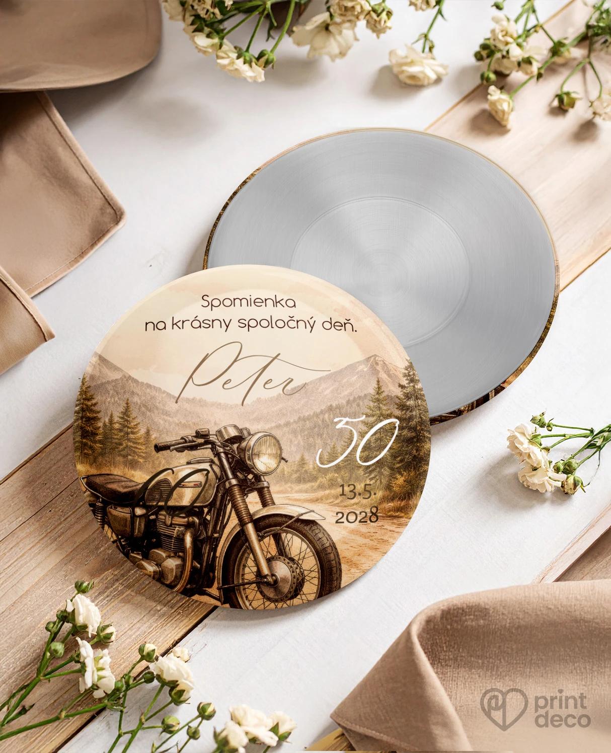 Pamätné kruhové magnetky z oslavy pre motorkára 05