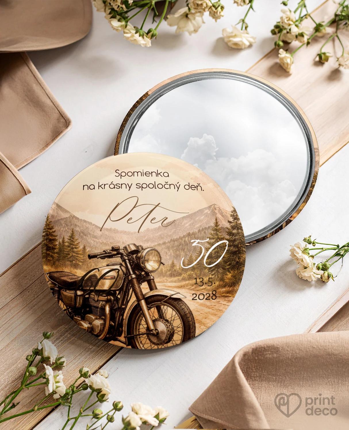 Pamätné kruhové zrkadielka z oslavy pre motorkára 05