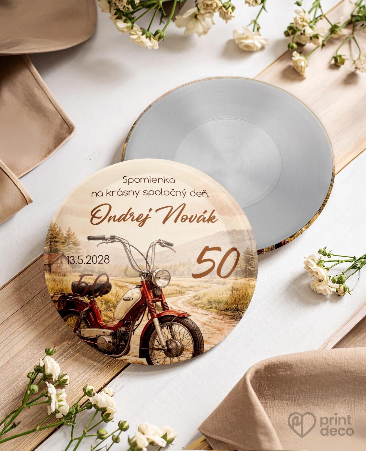 Pamätné kruhové magnetky z oslavy pre motorkára 06