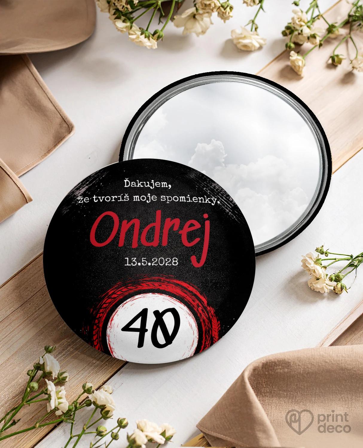 Pamätné kruhové zrkadielka z oslavy pre motorkára 08