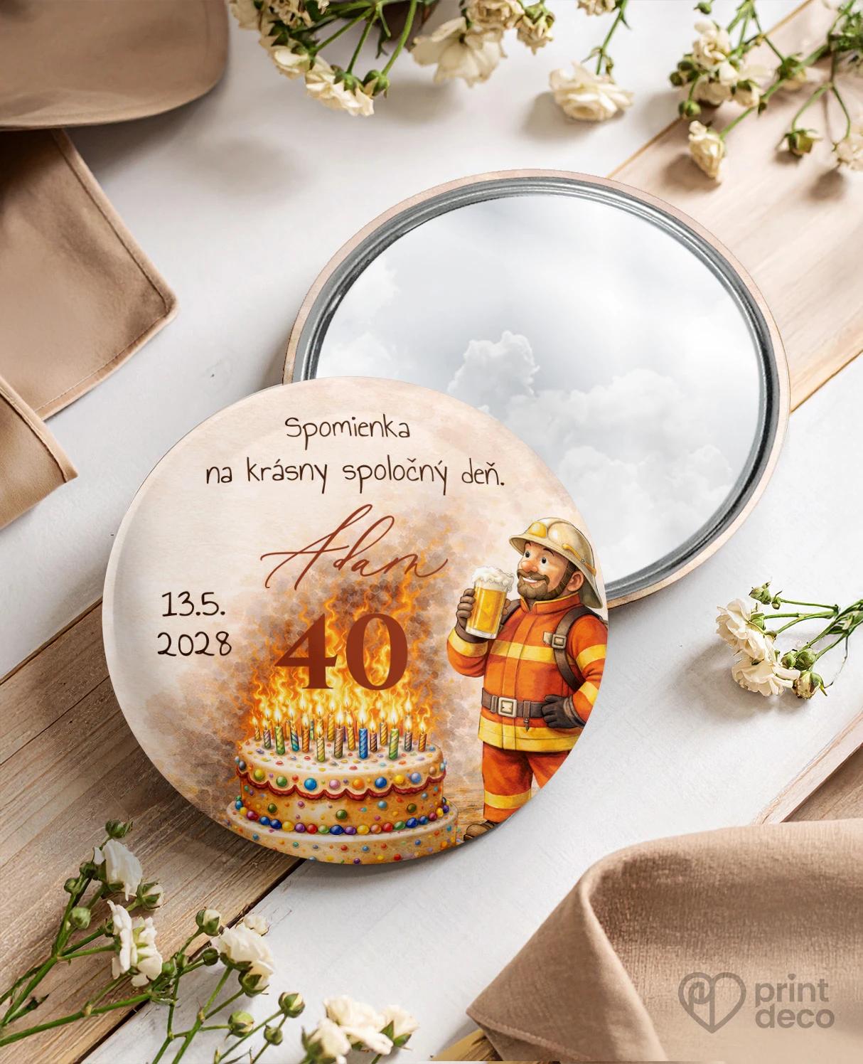 Pamätné kruhové zrkadielka z oslavy pre hasiča 01