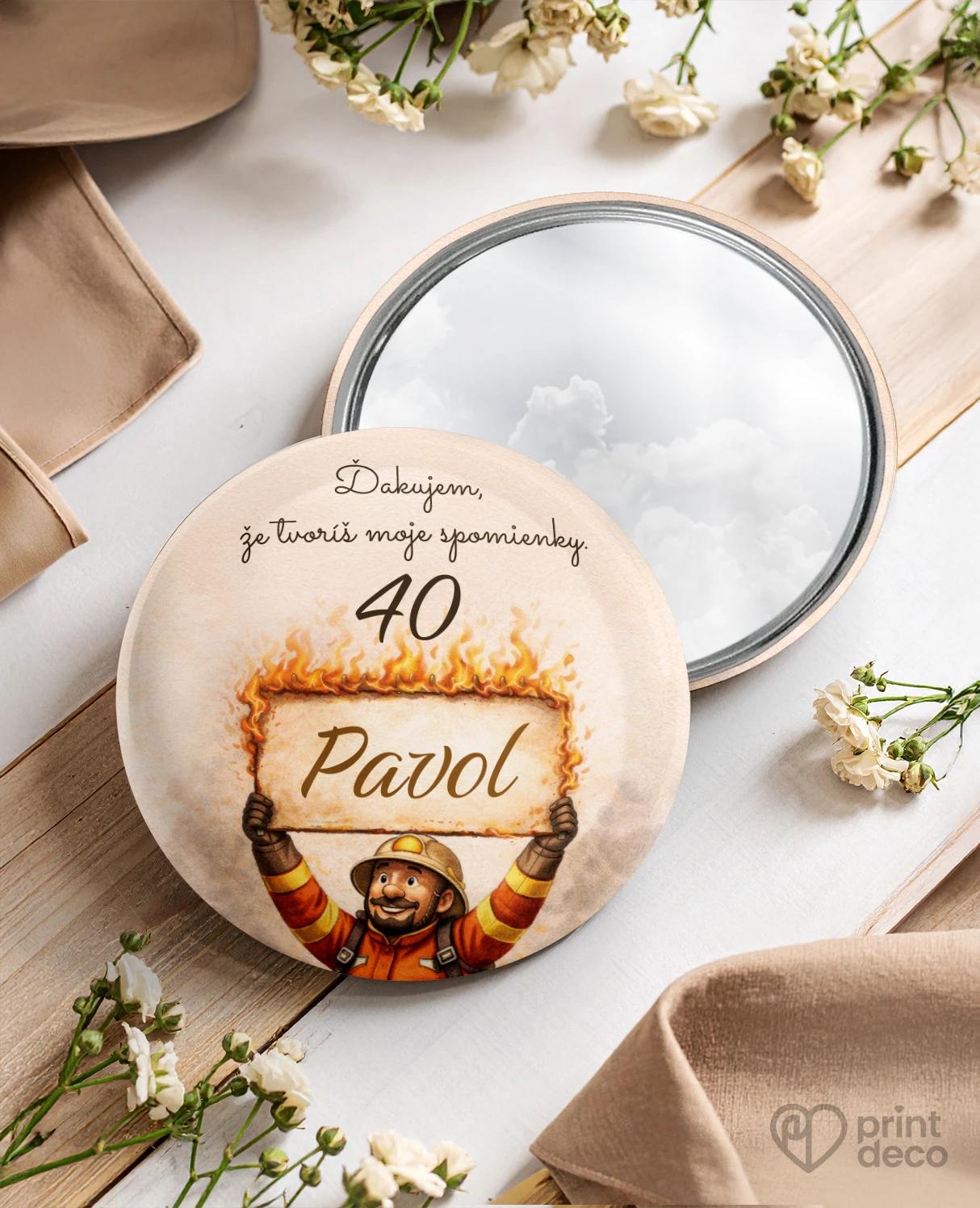 Pamätné kruhové zrkadielka z oslavy pre hasiča 05