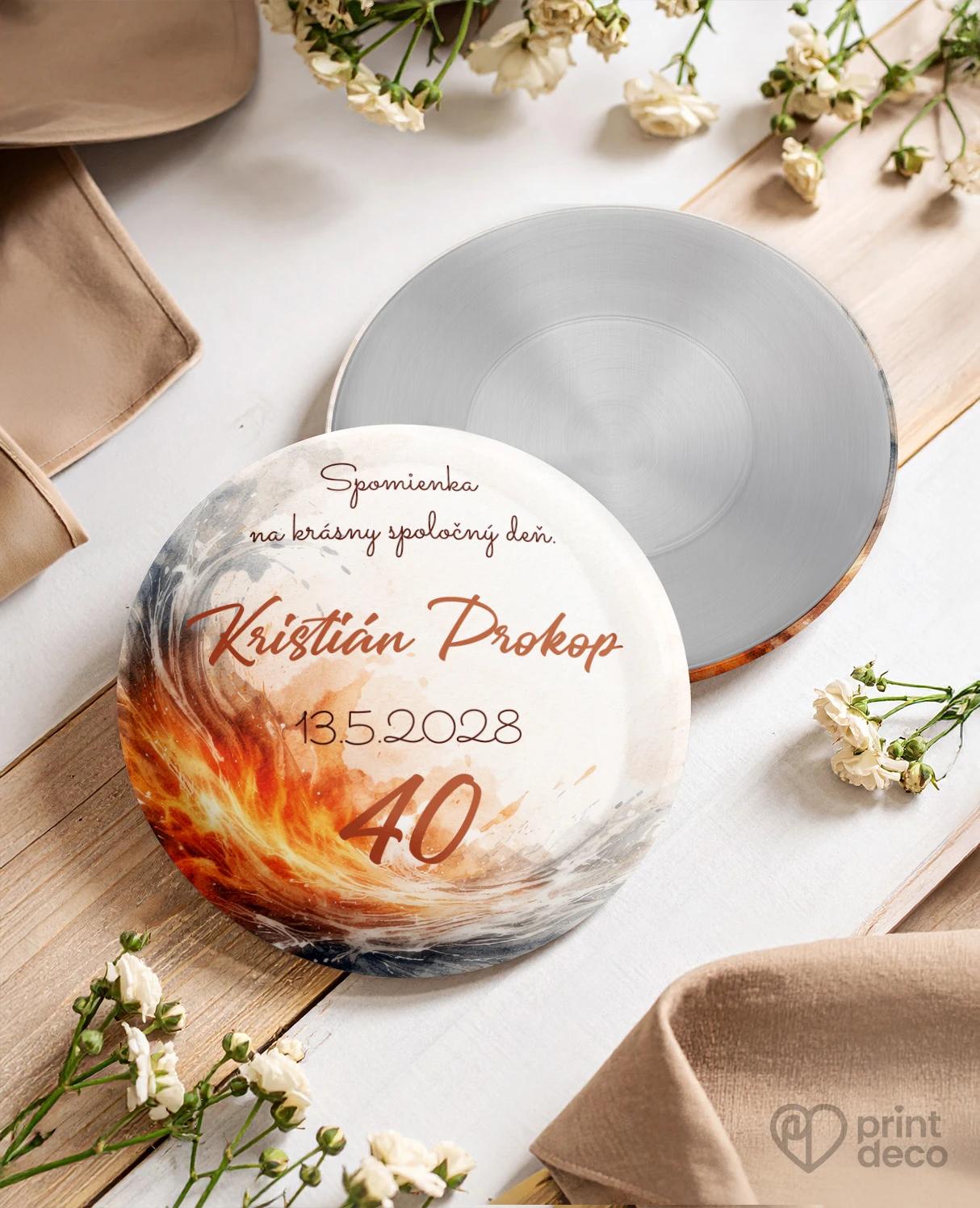 Pamätné kruhové magnetky z oslavy pre hasiča 06