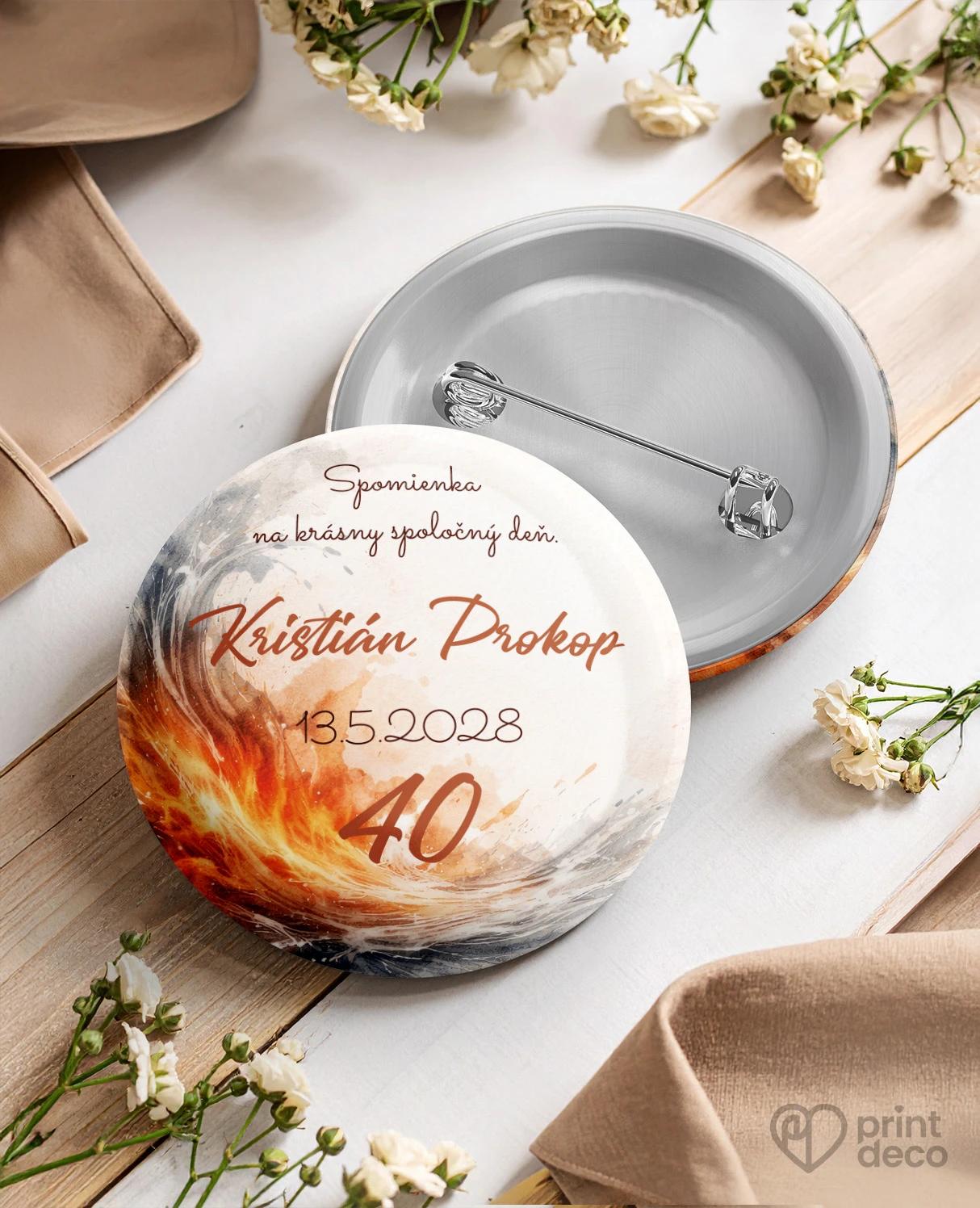 Pamätné kruhové odznaky z oslavy pre hasiča 06