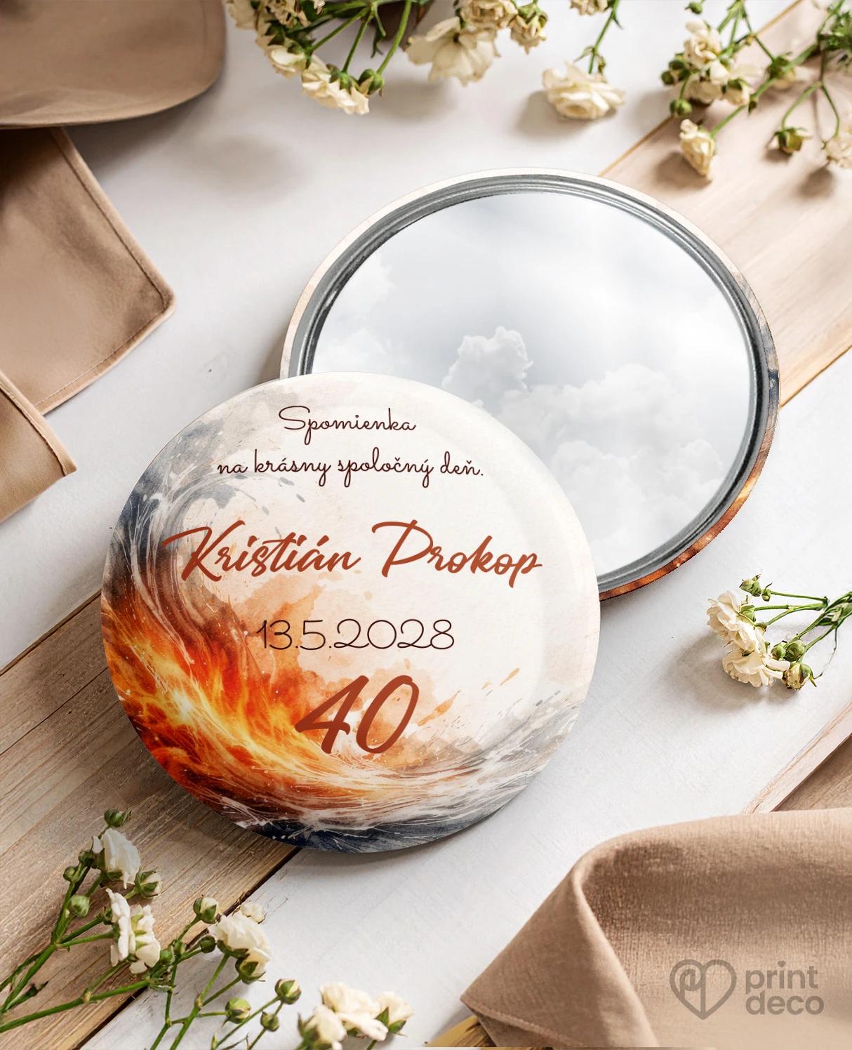 Pamätné kruhové zrkadielka z oslavy pre hasiča 06