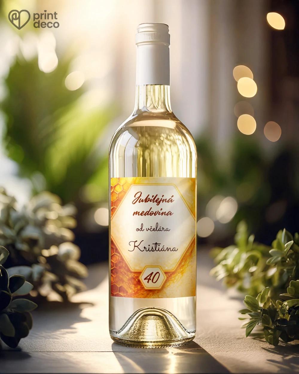 Jubilelejné etikety na fľaše pre včelára 02 1/2