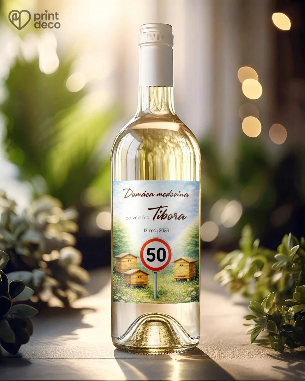 Jubilelejné etikety na fľaše pre včelára 07 1/2