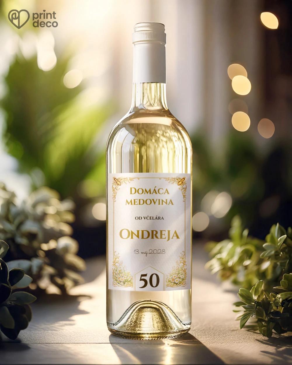 Jubilelejné etikety na fľaše pre včelára 08 1/2