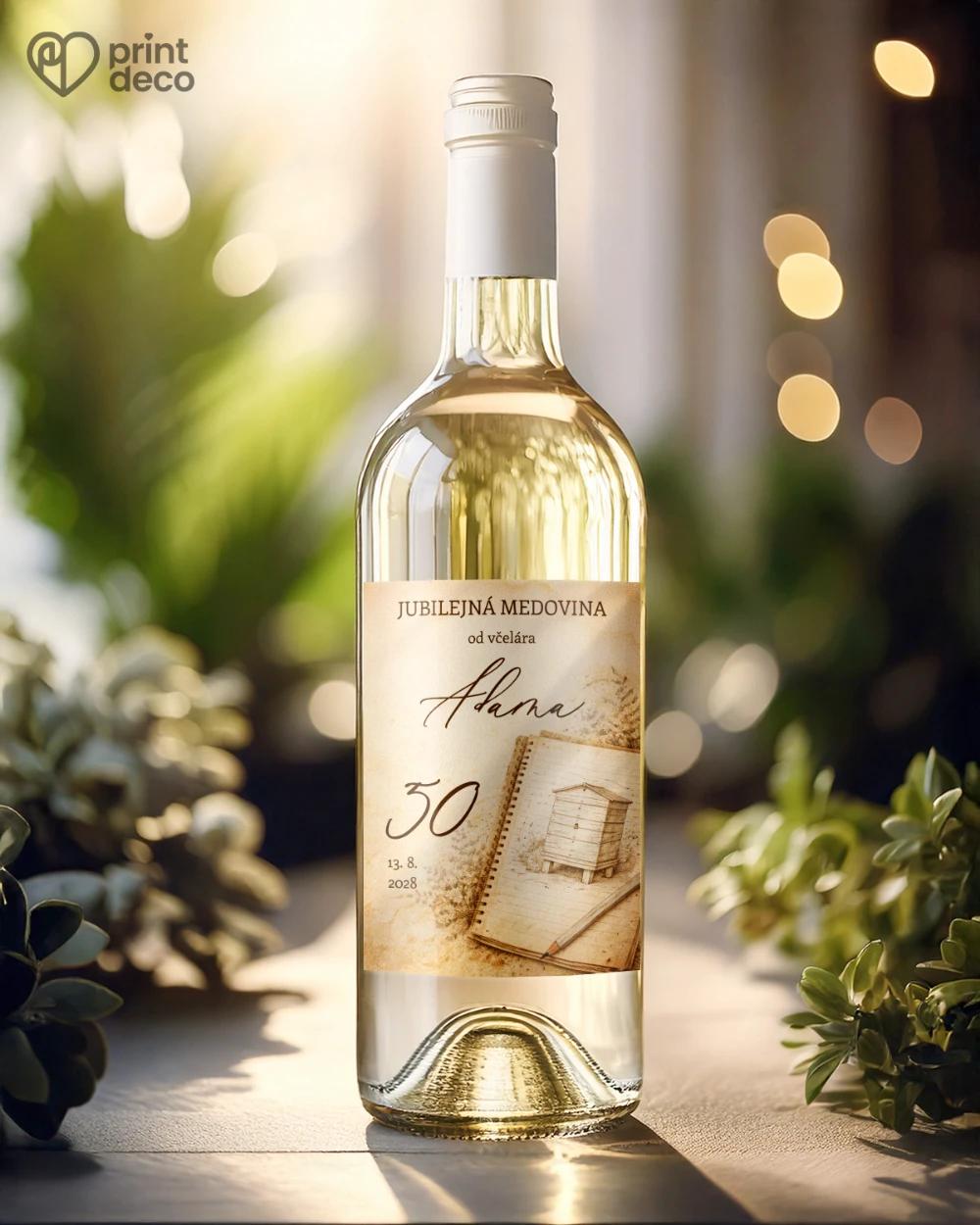 Jubilelejné etikety na fľaše pre včelára 14 1/2