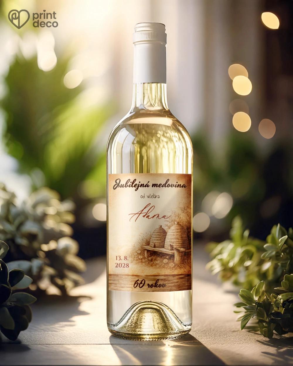 Jubilelejné etikety na fľaše pre včelára 15 1/2