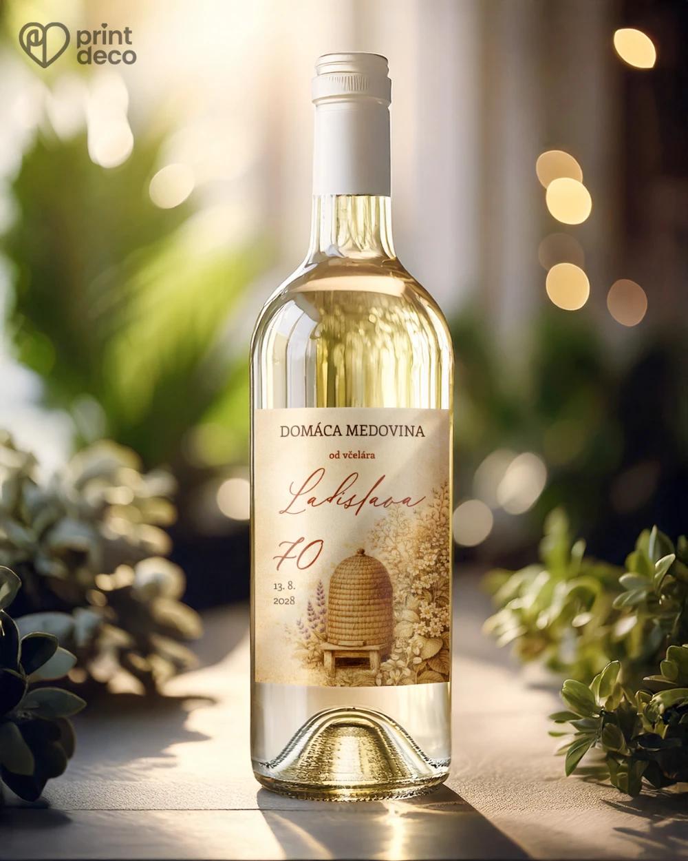 Jubilelejné etikety na fľaše pre včelára 18 1/2