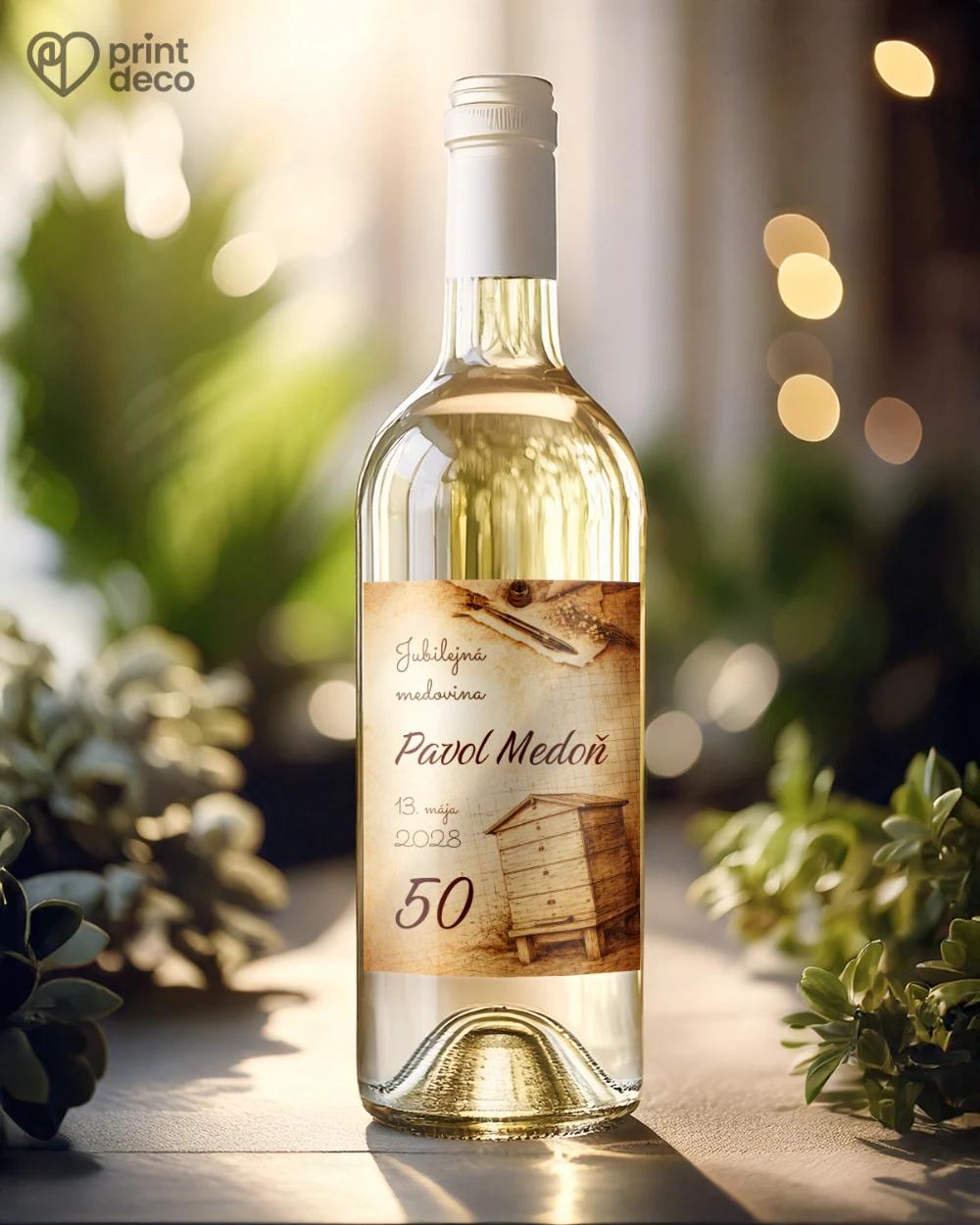 Jubilelejné etikety na fľaše pre včelára 19 1/2