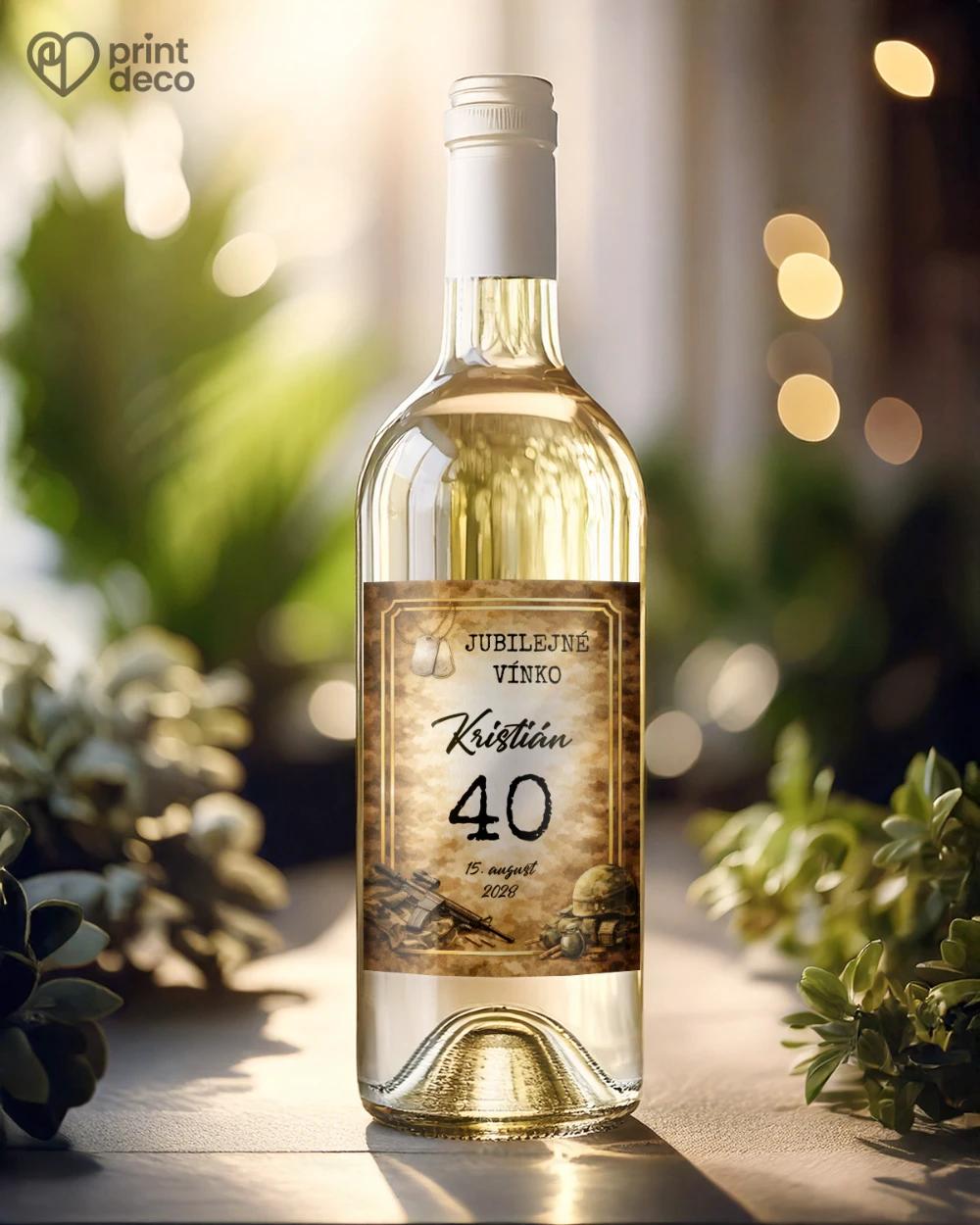 Jubilelejné etikety na fľaše pre vojaka 01 1/2