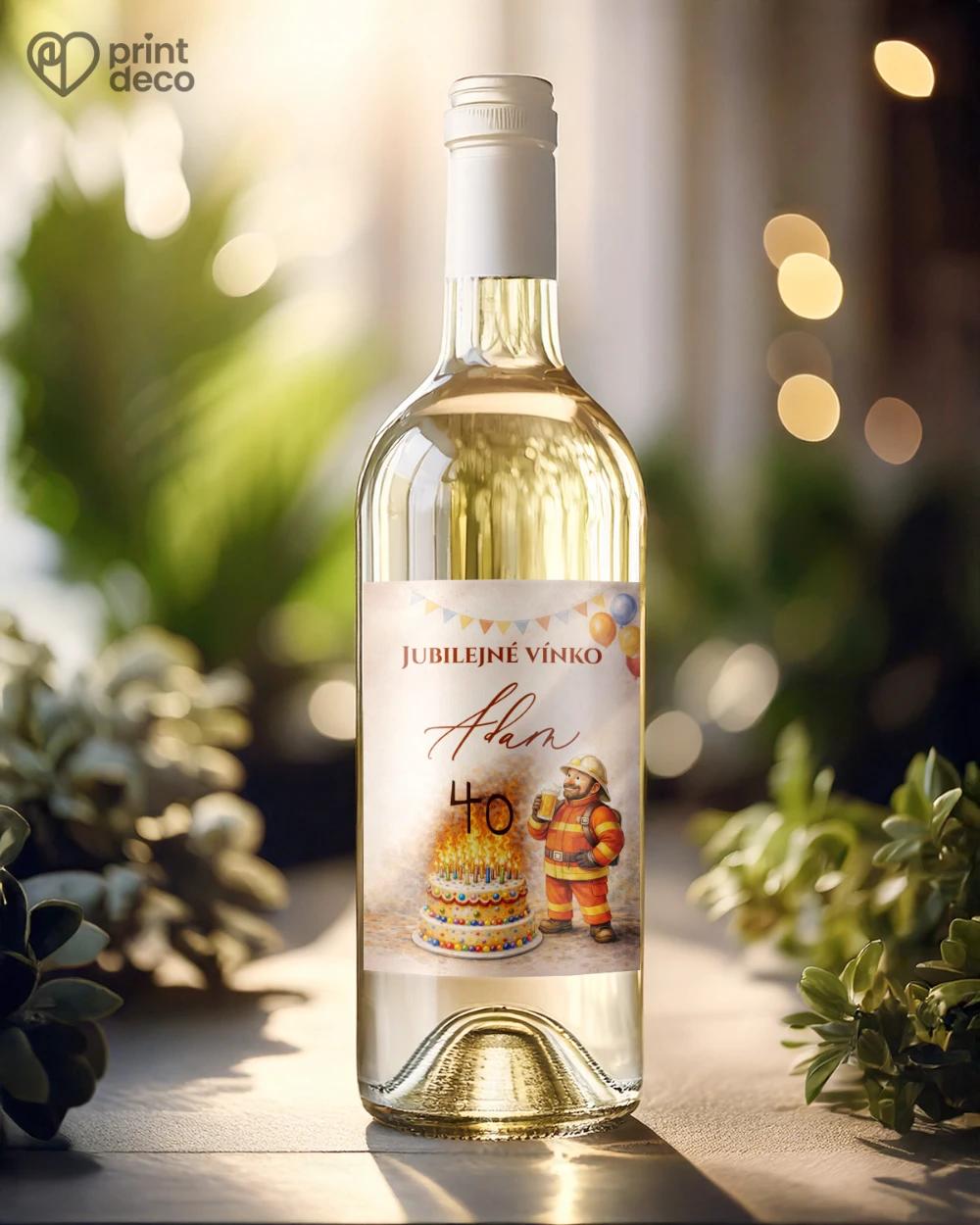 Jubilelejné etikety na fľaše pre hasiča 01 1/2