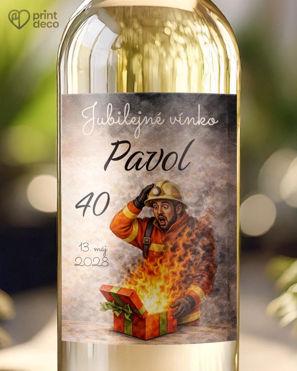 Jubilelejné etikety na fľaše pre hasiča 02