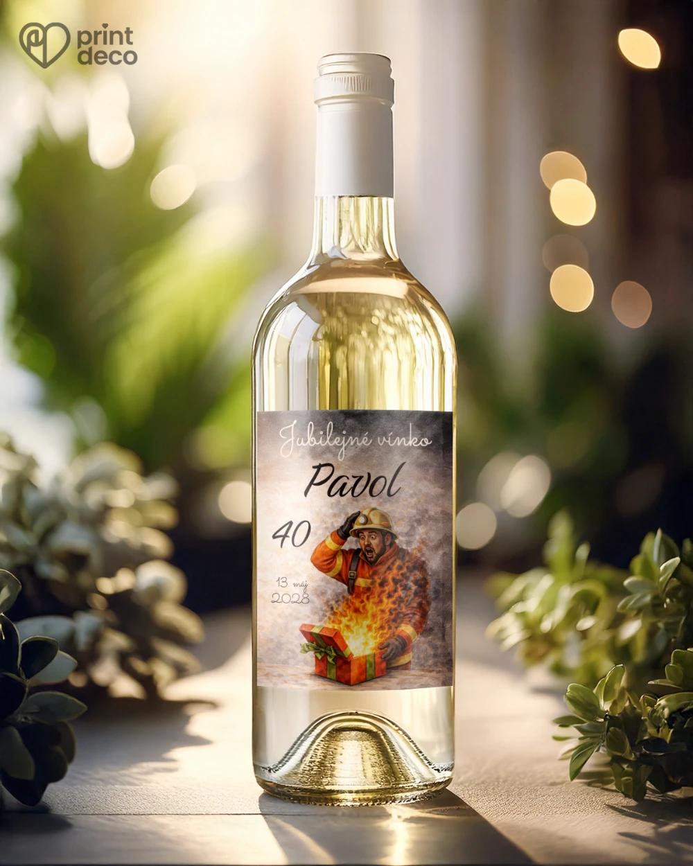 Jubilelejné etikety na fľaše pre hasiča 02 1/2