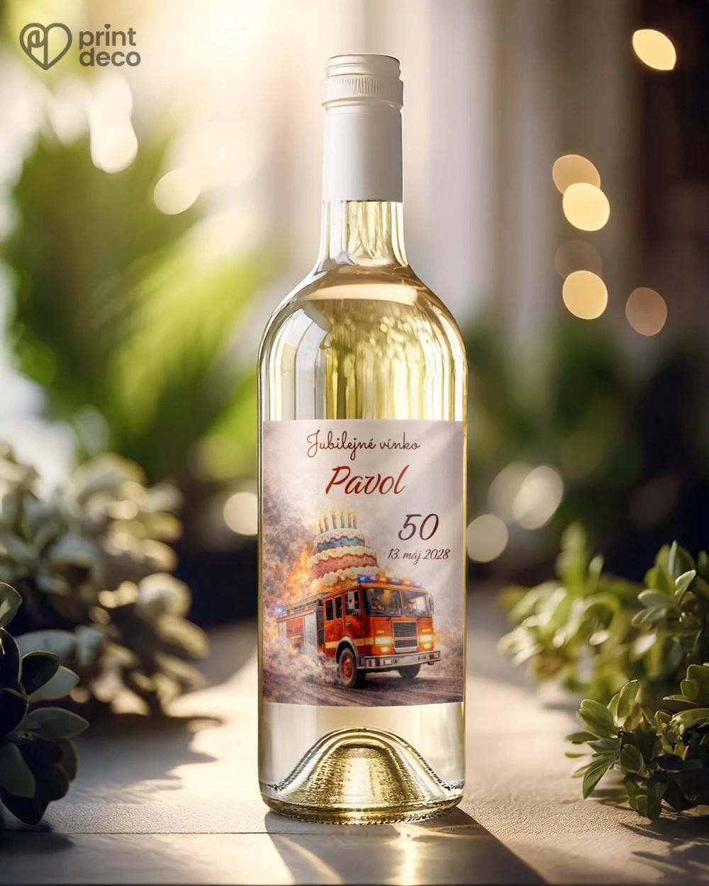 Jubilelejné etikety na fľaše pre hasiča 03 1/2