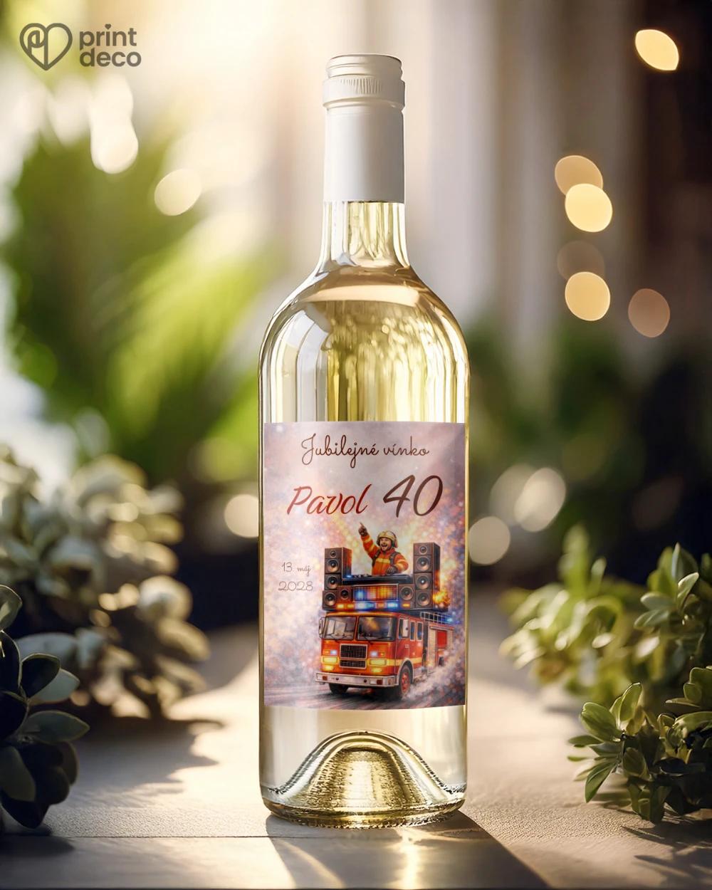 Jubilelejné etikety na fľaše pre hasiča 04 1/2