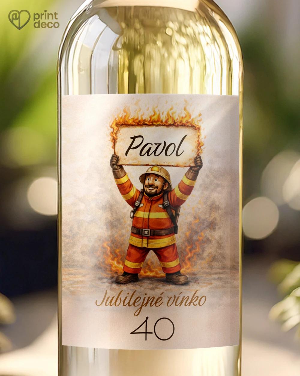 Jubilelejné etikety na fľaše pre hasiča 05