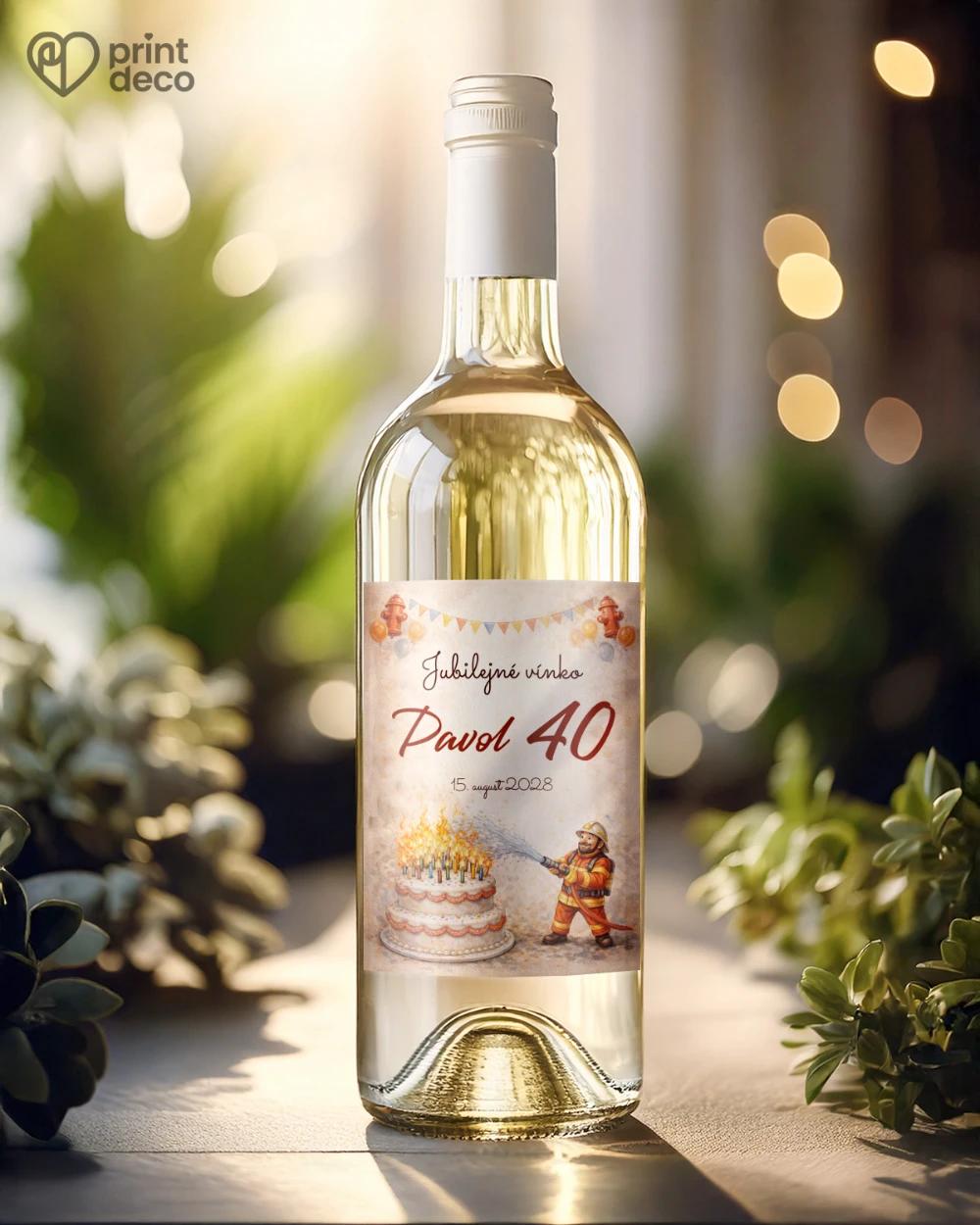 Jubilelejné etikety na fľaše pre hasiča 07 1/2
