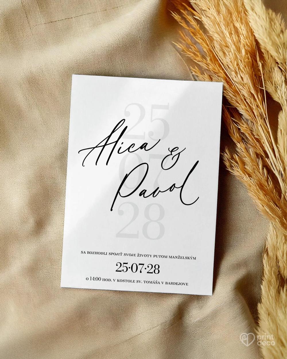 Svadobné oznámenie – Jemná  elegancia II 1/2