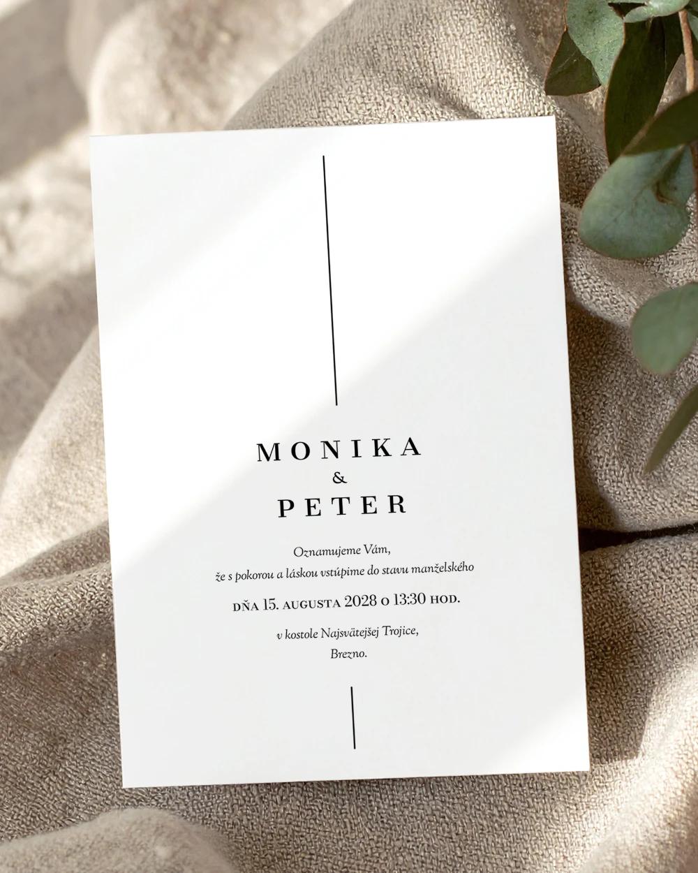 Svadobné oznámenie – Jedna línia 0/2