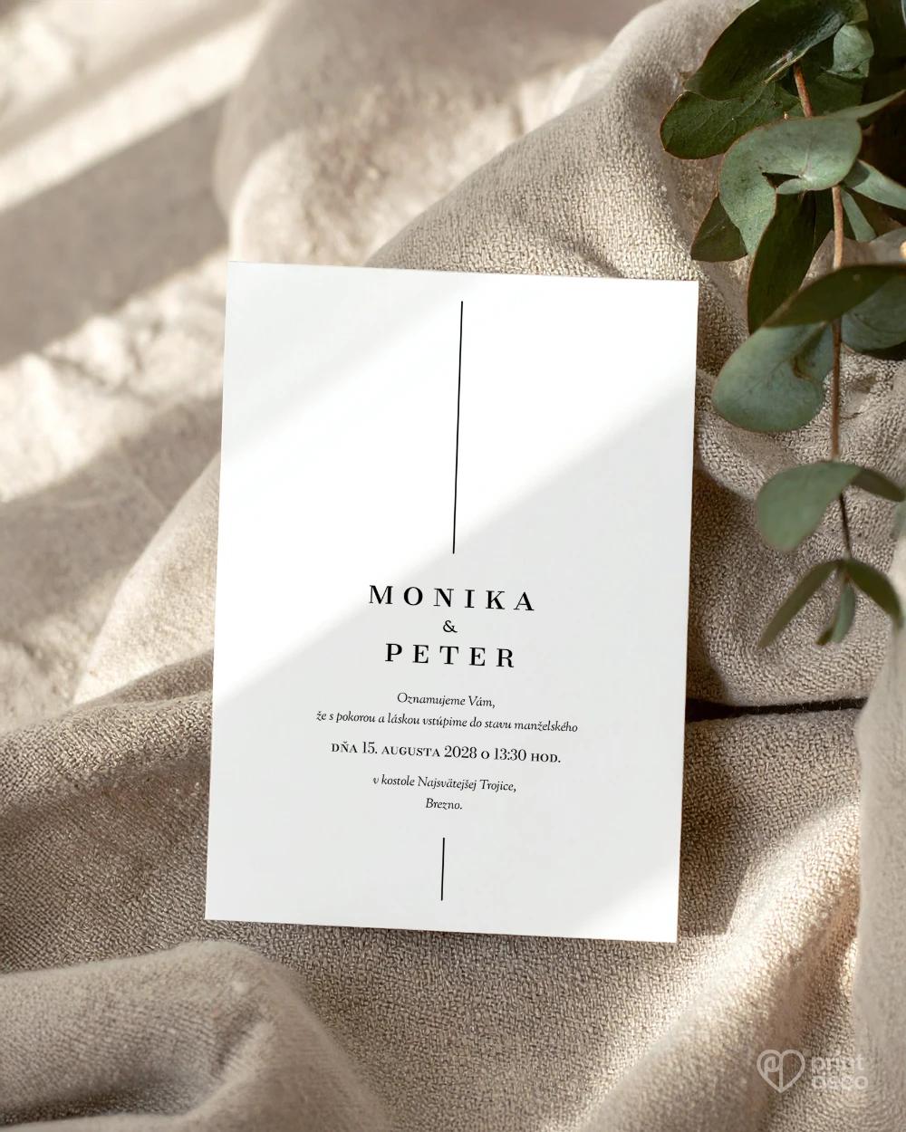 Svadobné oznámenie – Jedna línia 1/2