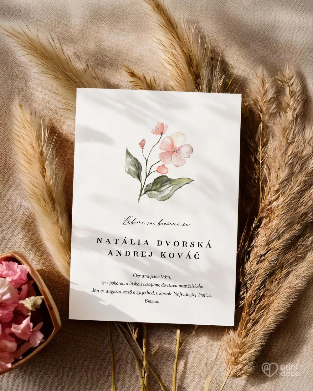 Svadobné oznámenia – Kvetinový sľub III 1/2